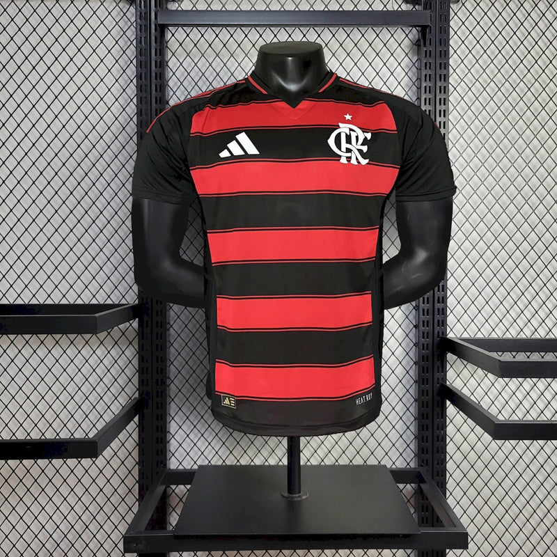 CAMISA VERSÃO JOGADOR DO FLAMENGO 25/26 VERMELHO E PRETO